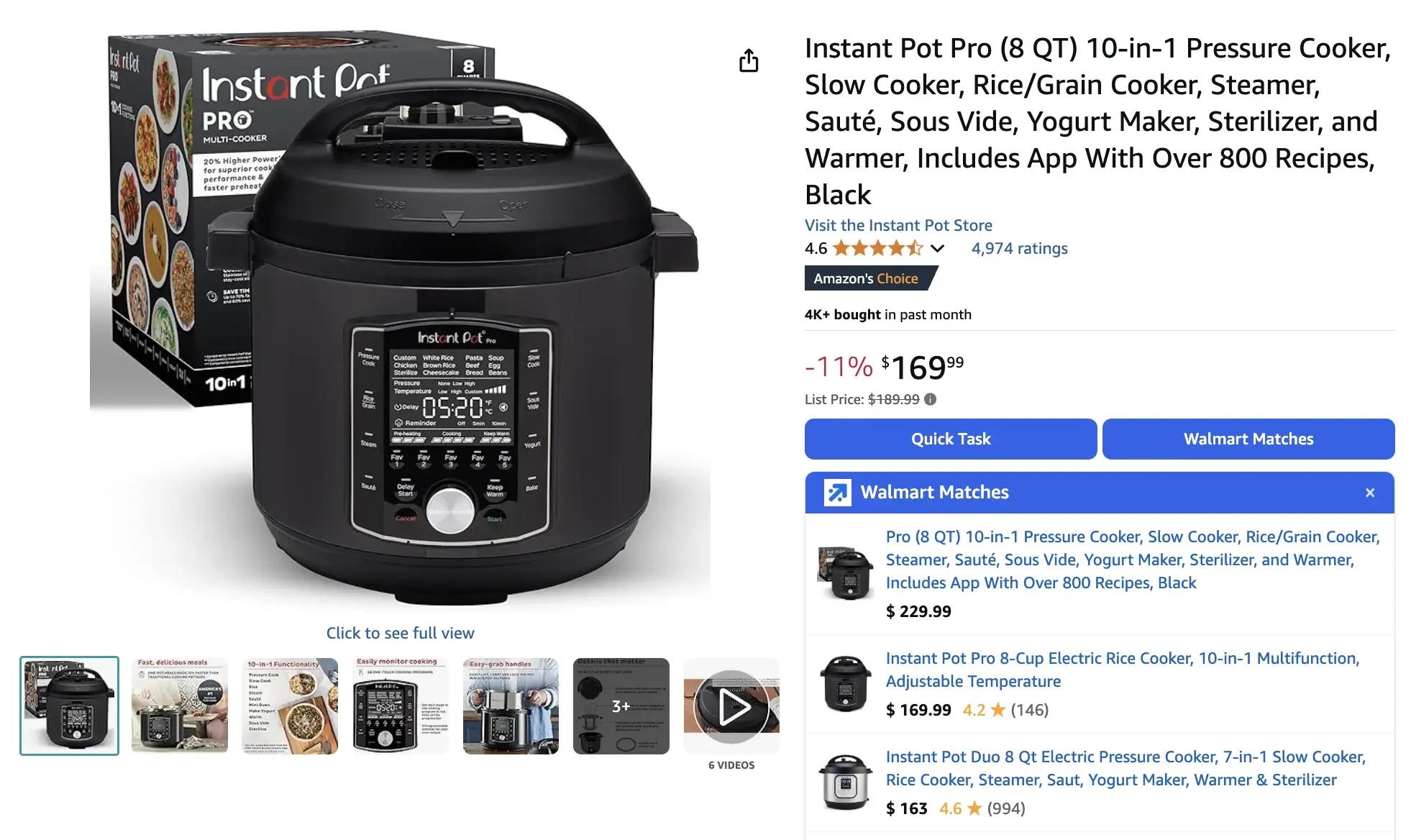 Walmart Data overlaid on the Amazon Product Page
